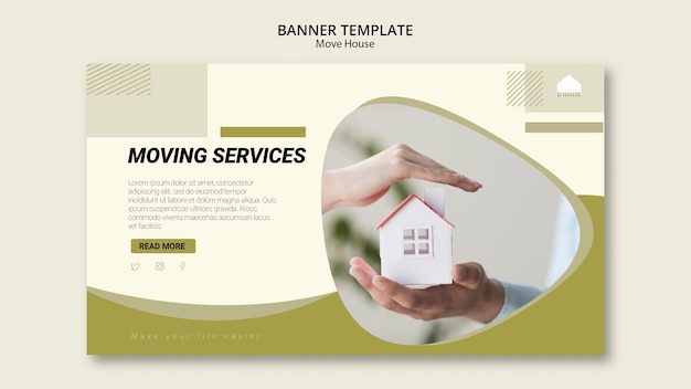 Modèle de bannière pour les services de déménagement
