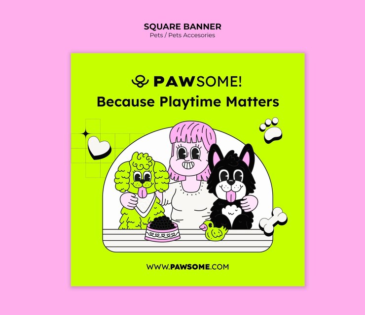 PSD gratuit modèle de bannière pour les soins des animaux de compagnie