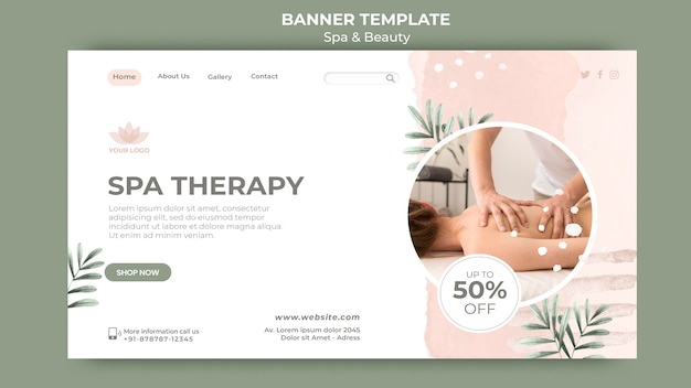 PSD gratuit modèle de bannière pour spa et détente