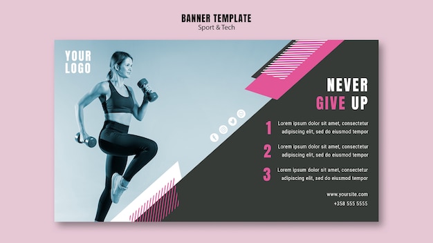 PSD gratuit modèle de bannière pour le sport et le fitness