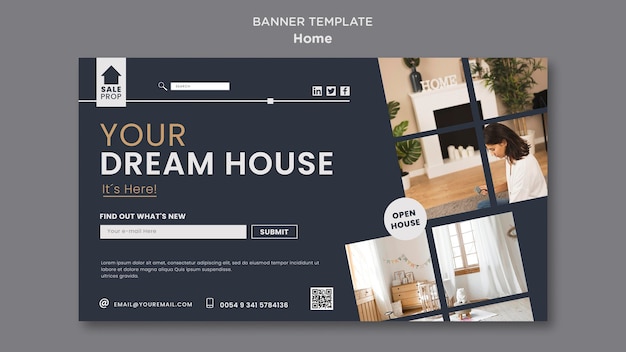 PSD gratuit modèle de bannière pour trouver la maison parfaite
