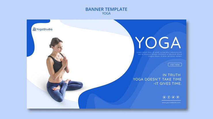 PSD gratuit modèle de bannière pour le yoga fitness
