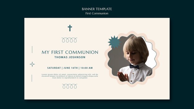 Modèle de bannière de première communion