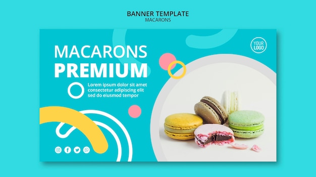 Modèle de bannière premium macarons
