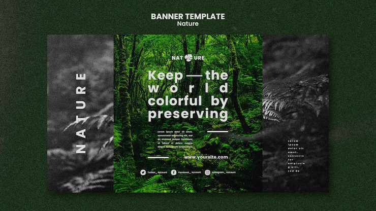 PSD gratuit modèle de bannière de préservation de la nature