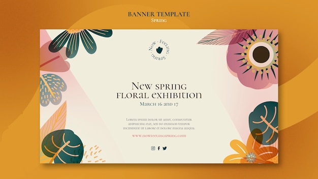 PSD gratuit modèle de bannière de printemps dégradé