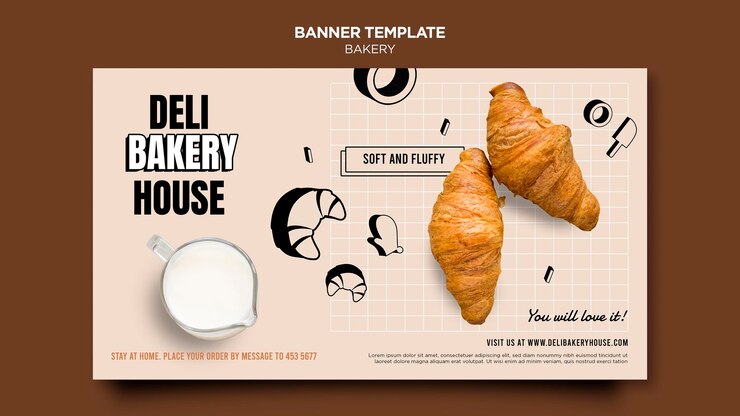 PSD gratuit modèle de bannière de produits de boulangerie
