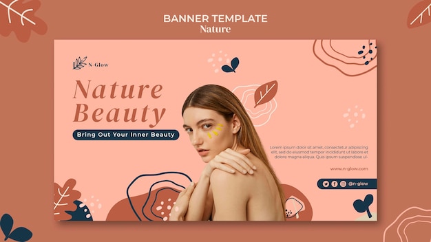 PSD gratuit modèle de bannière de produits de soins de la peau naturels