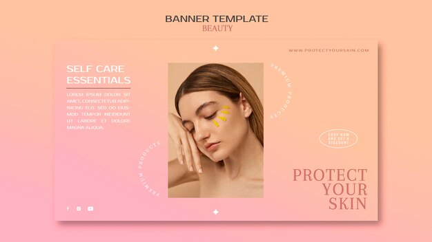 Modèle de bannière de produits de soins de la peau