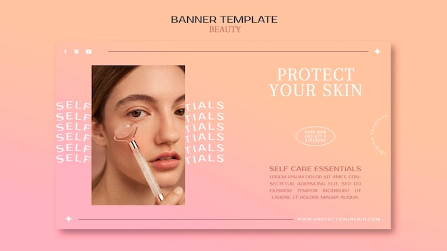 PSD gratuit modèle de bannière de produits de soins de la peau