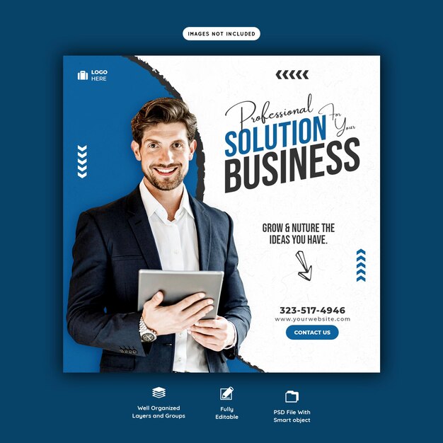 Modèle de bannière de promotion commerciale et de médias sociaux d'entreprise