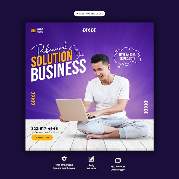 Modèle de bannière de promotion d'entreprise et de médias sociaux d'entreprise