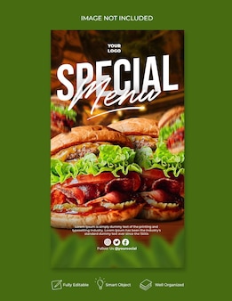 Modèle De Bannière Promotionnelle De Délicieux Hamburgers Sur Les Médias Sociaux PSD Premium
