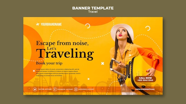 PSD gratuit modèle de bannière publicitaire d'agence de voyage