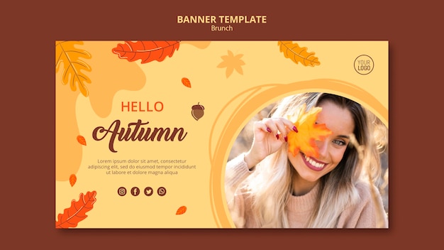 PSD gratuit modèle de bannière publicitaire d'automne