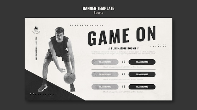 PSD gratuit modèle de bannière publicitaire de basket-ball