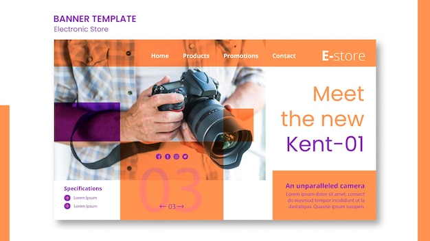 PSD gratuit modèle de bannière publicitaire de magasin électronique
