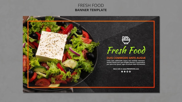 PSD gratuit modèle de bannière publicitaire de nourriture fraîche