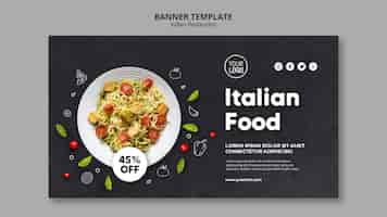 PSD gratuit modèle de bannière publicitaire de restaurant italien