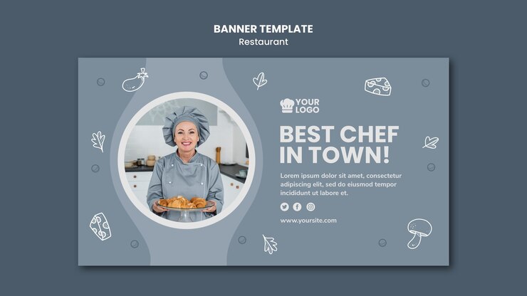 PSD gratuit modèle de bannière publicitaire de restaurant