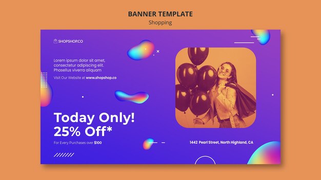 Modèle de bannière publicitaire Shopping