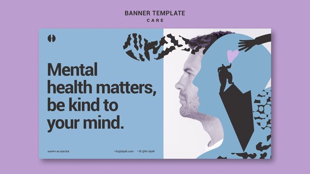 Modèle de bannière de questions de santé mentale