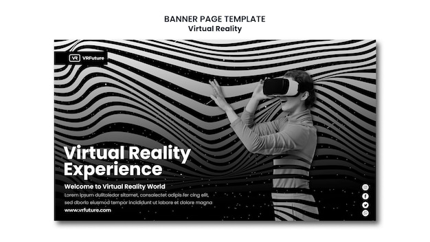 PSD gratuit modèle de bannière de réalité virtuelle