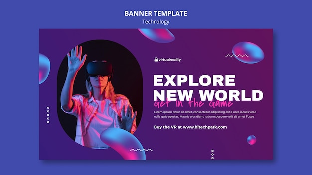 PSD gratuit modèle de bannière de réalité virtuelle