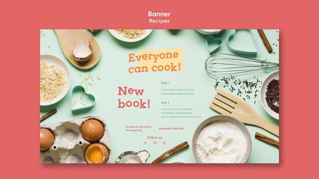 Modèle de bannière de recettes de cuisine