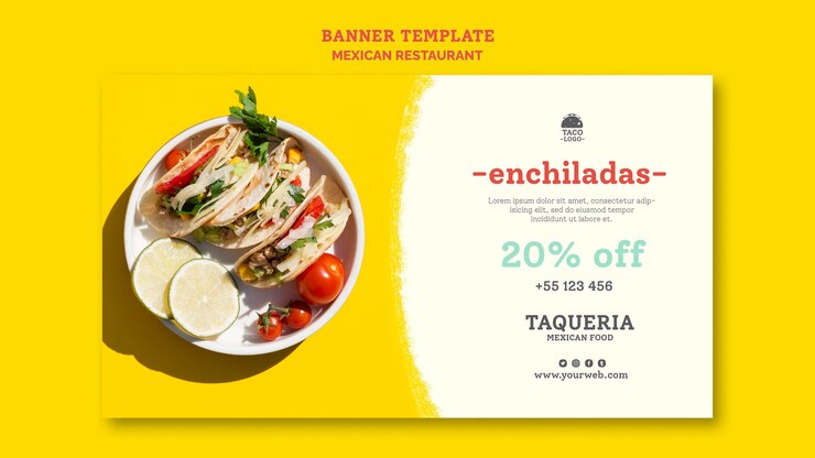 PSD gratuit modèle de bannière de restaurant mexicain