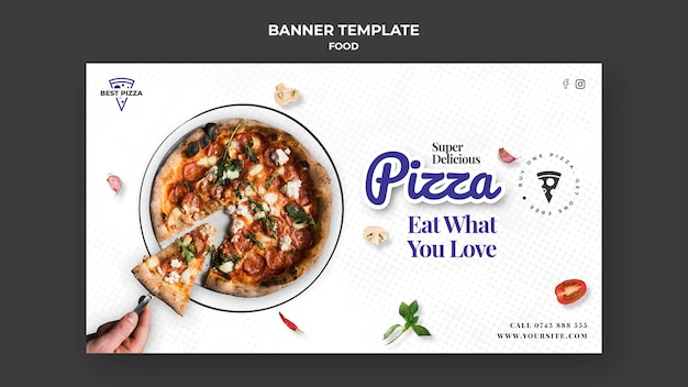 Modèle de bannière de restaurant de pizza