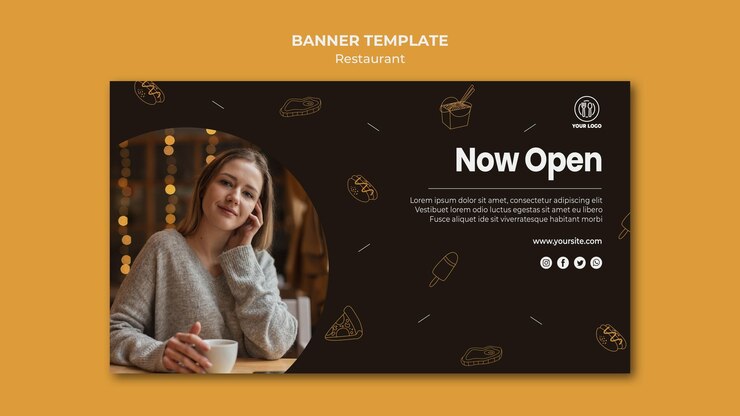 PSD gratuit modèle de bannière de restaurant
