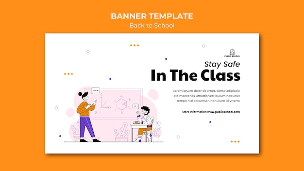 PSD gratuit modèle de bannière de retour à l'école