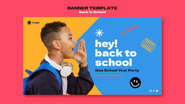 PSD gratuit modèle de bannière de retour à l'école