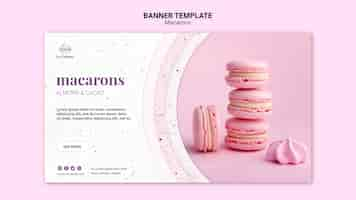 PSD gratuit modèle de bannière rose tas de macarons