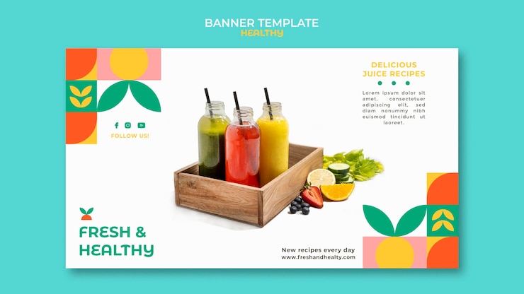 PSD gratuit modèle de bannière saine