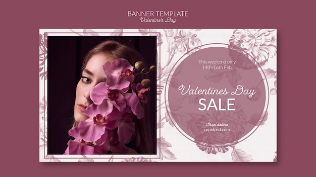 PSD gratuit modèle de bannière de saint valentin