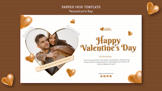 PSD gratuit modèle de bannière de la saint-valentin