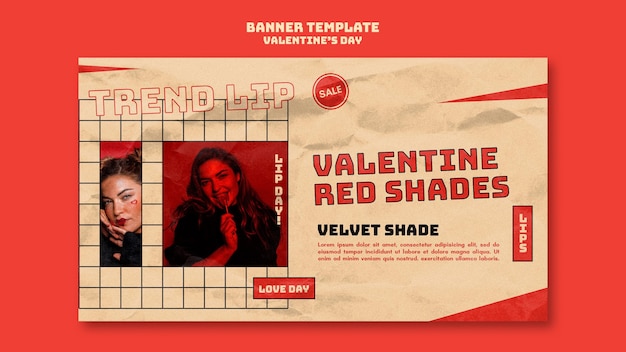 PSD gratuit modèle de bannière de saint valentin