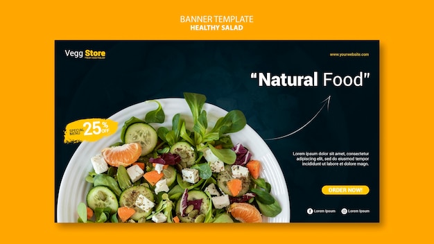 PSD gratuit modèle de bannière de salade saine