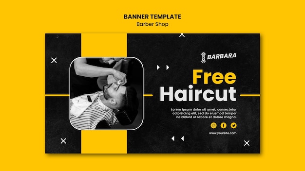 PSD gratuit modèle de bannière de salon de coiffure