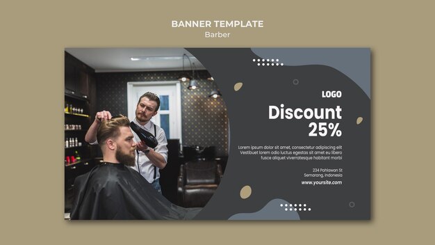 Modèle de bannière de salon de coiffure