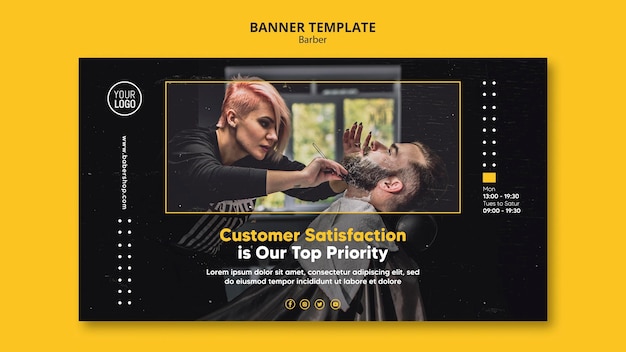 PSD gratuit modèle de bannière de salon de coiffure