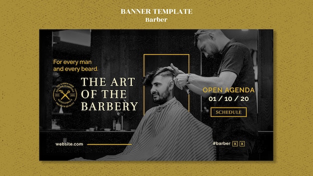 PSD gratuit modèle de bannière de salon de coiffure