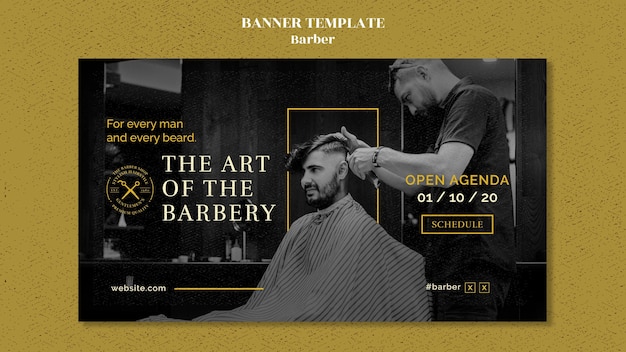 Modèle de bannière de salon de coiffure