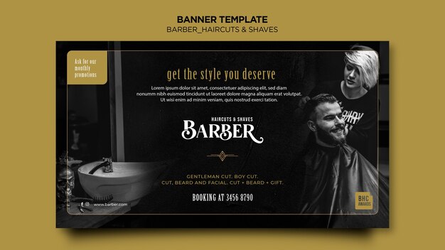 Modèle de bannière salon de coiffure
