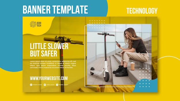 PSD gratuit modèle de bannière de scooter avec photo