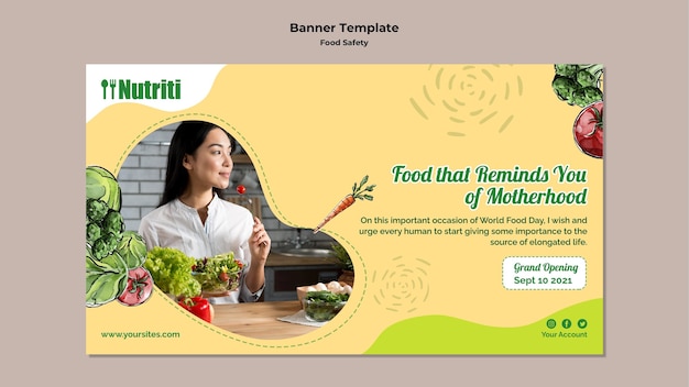 Modèle de bannière de sécurité alimentaire