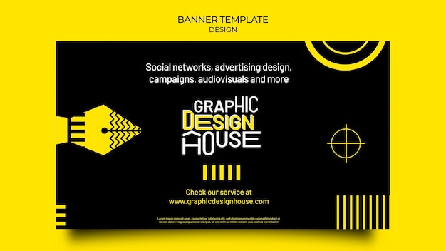 PSD gratuit modèle de bannière de services de conception graphique