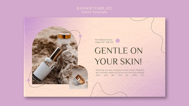 PSD gratuit modèle de bannière de soins de la peau